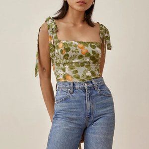 Reformation Ellora Top in Orange Grove - Size 6